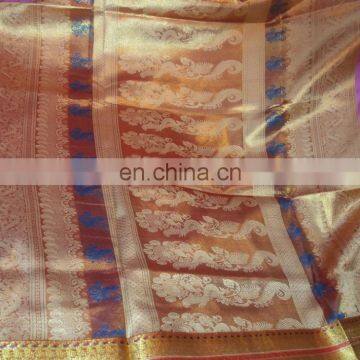 Women's Dress Saree Zari Work Pallu Silk Sari Wedding Indian Dress photo-2