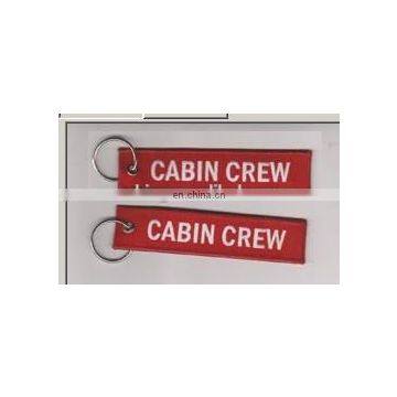 Hot sale embroidered Flight Crew Keychain keyrings