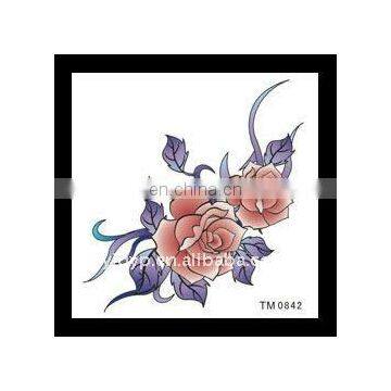 2012 Hot! Free sample!Eco-friendly temporary Wall Flower series tattoo stickers