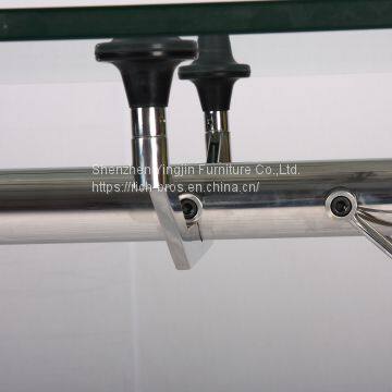 Office/dinning Table Glass Top Plus Metal Base Desk photo-3