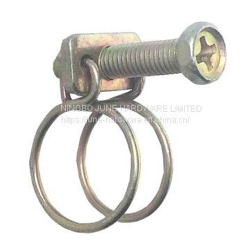 Galvanized steel W1 double wire hose clamp