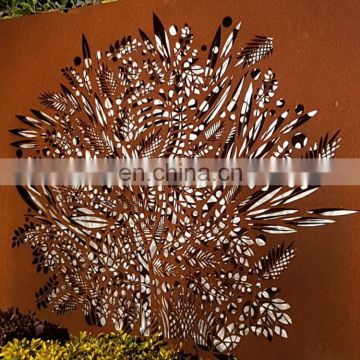 corten steel rusted garden screen corten steel laser cut screen art