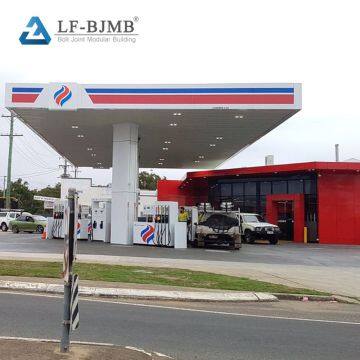 Prefab Light Steel Structure Petrol Gas Station Structure Canopy Roof