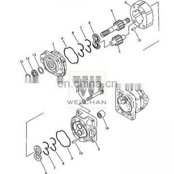 The Pilot Gear Pump 705-52-30190 Loader Hydraulic Gear Pump WA350-1M Hydraulic Oil Double Pump