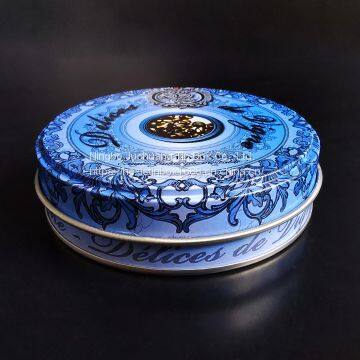 Oblate Foil-stamping Surface Tea Tin Can Round Tin photo-3