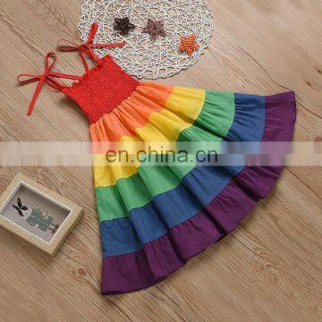 Rainbow Maxi Dress Baby Girl Summer Dress Kid Twirl Dress photo-4