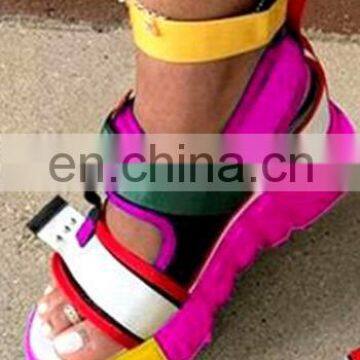 Wholesale Amazon USA European thick sole Roman outdoor platform lady woman sandal beach sport fashion wedge girl sandal Hot sale