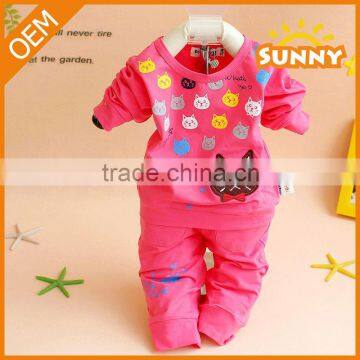 OEM Design Catty 2pcs Cotton Baby Girls Clothes Baby Boys Sports Set