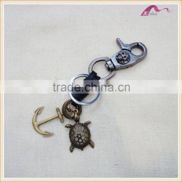 Fashion Personalized Rudder Keychains With Turtle Pendant For Men