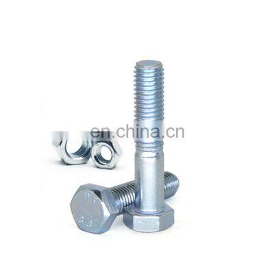 Plain zinc galvanizing grade 4.6 grade 8.8  bolt specification Hexagonal high tensile hex bolt and nut class 109