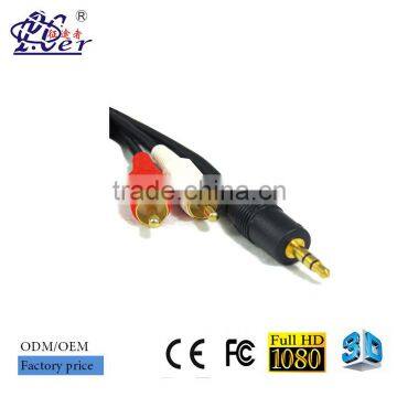 gold plated durable 3.5mm to 2rca audio and video cable