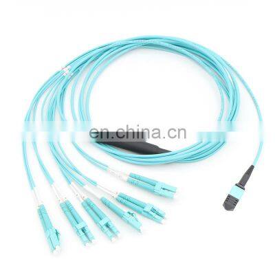 8/12-fiber MTP MPO-LC Om3 Om4 Multi-Mode breakout fiber patch cord