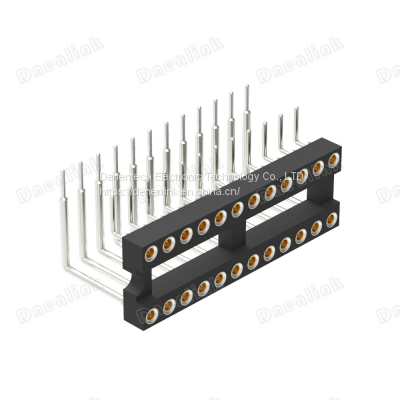 Dnenlink 2.54mm IC Socket Machined Round Pin Female Header H3.00mm Dual Row Right Angle photo-3