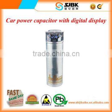 Car power capacitor with digital display