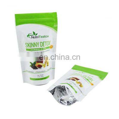 High quality aluminum foil zip lock custom printing moisture proof laminated plastic empty tea bag with zipper