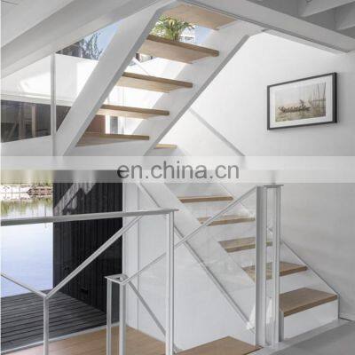 USA Wood Tread Modern Staircase Interiors Double/Single Keel Stairs