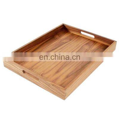 Kitchens Walnut Wood Serving Tray with Handles - Serve Coffee, Tea, Cocktails, Appetizers, Breakfast in Bed