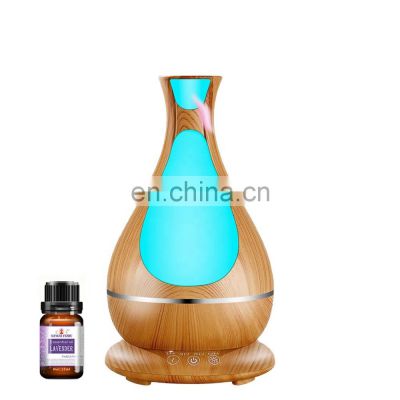 400ml Bowling Ball Shape Wooden Grain 7 Color LED Essential Oils Air Humidifier Ultrasonic Aroma Diffuser