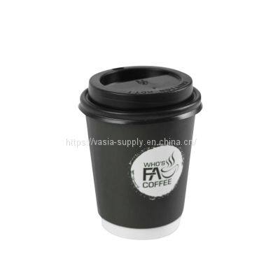 Disposable Takeaway Smooth Insulated 8OZ BLACK DOUBLE WALL PAPER Hot CUPS