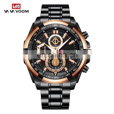 VA VA VOOM 2321 Military Gentlemen Quartz Movement Wrist Watch Stainless Steel Hollow Out Wristwatches Quartz Watches photo-3