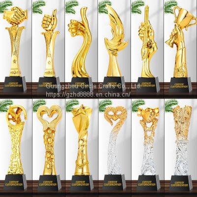 Custom Logo Resin Trophy Gold Black Creative Trophy 3 Buyers photo-2
