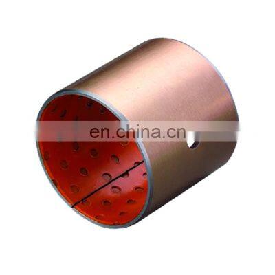 Boundary Lubricating Bushings material structure is Steel  + Bronze  + POM (orange) Outside surface Plating is copper or tin