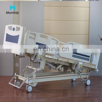 Factory Outlet Hospital ICU Furniture Clinic Height Adjustable Electric Control Medical Beds With Angle Indicator And Casters