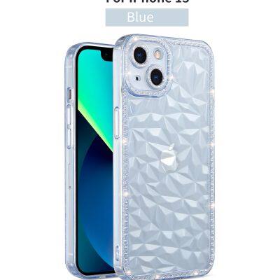 Pupil diamond pattern for iphone 13/8 pro max Clear Transparent Soft Slim Tpu Cover Mobile Phone Case Luxury 11/12/14 diamond 7p