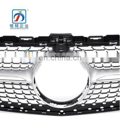 Front Silver Black Star Grille With Hole for W205 C CLASS 205 888 0023 photo-5