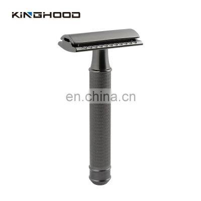 Cnc Metal Double Edge Safety Razor Shave Black Men Luxury Reusable Razor photo-2