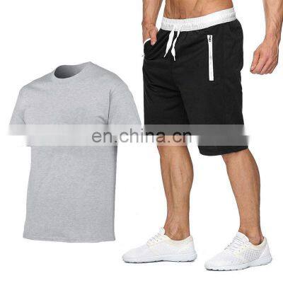 Wholesale Custom New Fashion Summer Jogging Men Short Sleeve T shirt And Shorts Set Gym Running Training Shorts