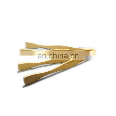 Wholesale Eco-friendly Durable Food Tongs Clamp Kitchen Bamboo Toaster Tongs