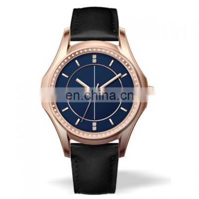 shenzhen watch manufacturer DUALTIME female diamond bezel ladies fashion watch