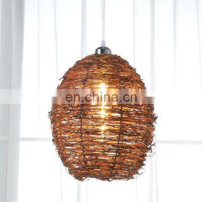 Hot Sale Rattan Rustic Lampshade, Wicker Pendant Lights, Countryside Handcraft Ceiling Light high quality