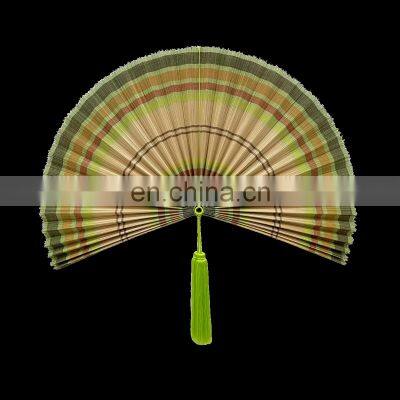 Hot Selling Green Hand Woven Bamboo Fan Wall Hanging With Tassels High Quality Cheap Wholesale made in Vietnam