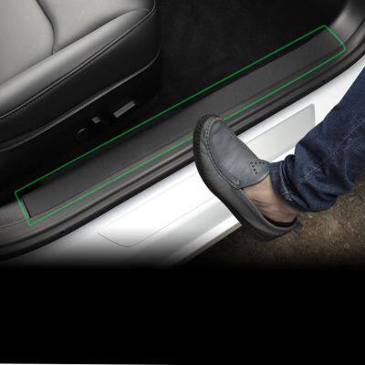 Tesla Model 3 Car Leather Front and Rear Door Sill Protective Hidden Protector 4PCS/Set