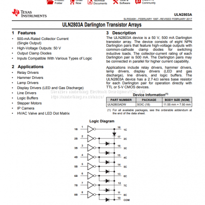 ULN2803ADWR Darlington transistor TI original stock