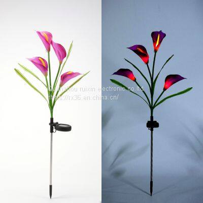Outdoor Solar Garden Lamp Christmas Decoration Ip65 Waterproof Multi-Color Changing Led Solar Lily Flower Lights photo-4