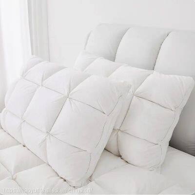 100% Cotton Fabric Bread Lattice Goose Feather Pillow photo-2