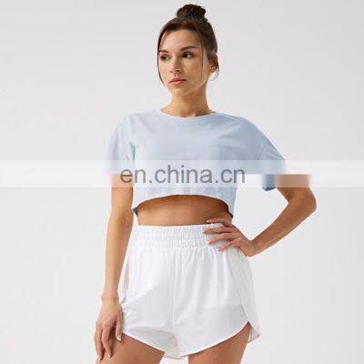 Short Gym Set Women Workout Sets for Women With Crop Jumper Running Shorts Gym Wear Women Sets 2023 photo-5