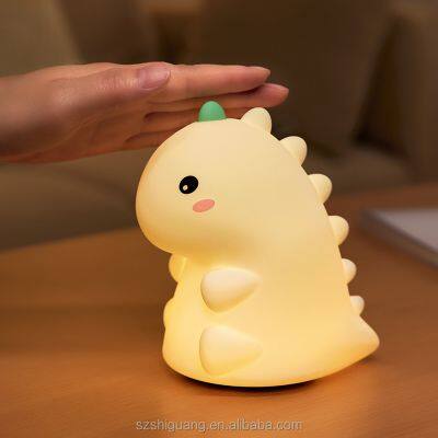 Silicone Kids Toys Bedroom Dinosaurs Lamp Table Light Rechargeable Gift Tap Type Nursery Bedside Lamp Led Night Light