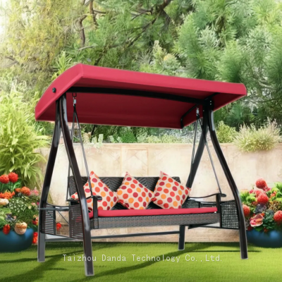 outdoor rattan three seater red bean swing hanging chair