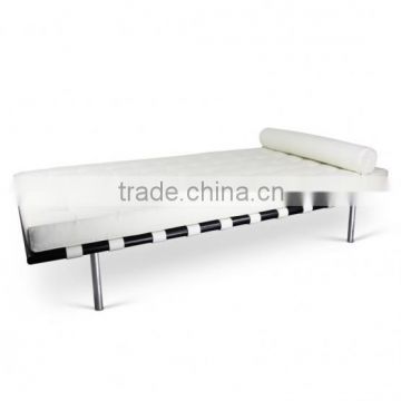 Replica Germany Graceful white Barcelona Daybed by Ludwing Mies Van der Rohe, daybed for bedroom, comfortable daybed