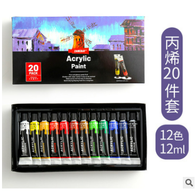Art Supplies 24 Colors Non-toxic for Canvas Painting Acrylic Paint Artist Set photo-5