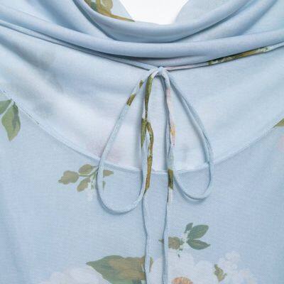 New Women's Fashion Printed Silk Mesh Short Dress With European and American Style photo-2