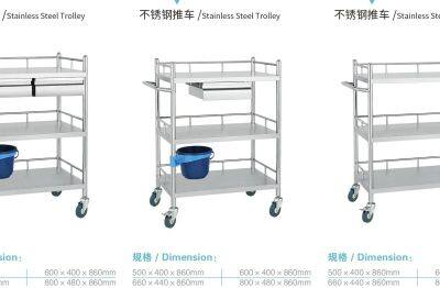304 Stainless Steel Hospital Clinic Medical Instrument Trolley