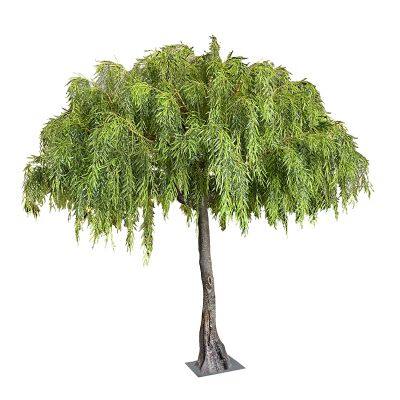 Commercial Grade Artificial Salix Tree Custom Size - Windproof Fake Willow for Landscaping Project, Fire Retardant & ECO