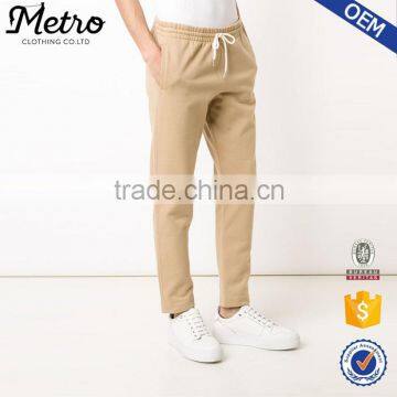 New patterned skinny leg beige cotton drawstring men jogger sweatpants