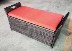 High Quality Garden Storage Bench New Plastic Rattan Garden Storage Bench Modern Style Storage Bench With Cushion photo-1