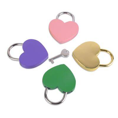 High Quality Customized Cheap Colorful Padlock Safety love Wedding Lock 45mm Heart Shape Padlock